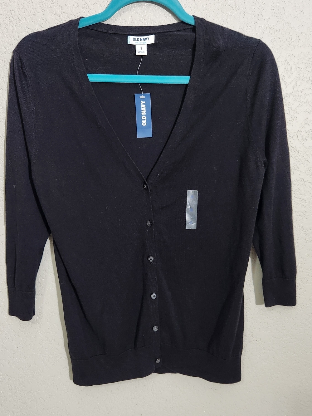 Old Navy Black V-Neck Button Cardigan